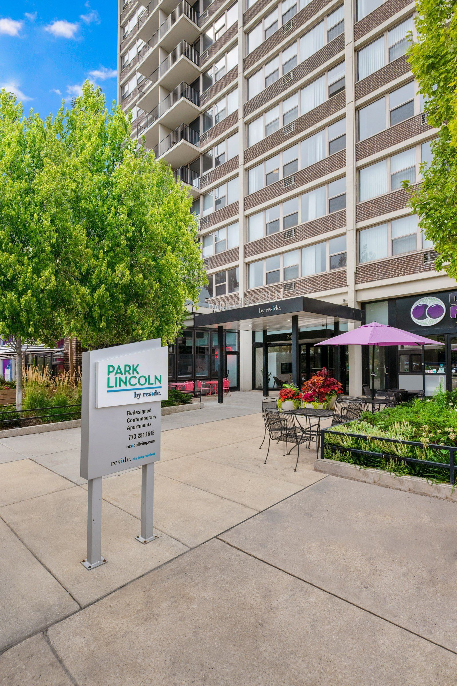 Exterior of Park Lincoln Apartment Building