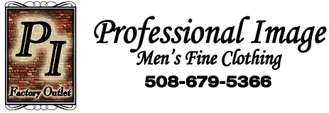 Professional Image Men&rsquo;s Fine Clothing logo with phone number 508-679-5386