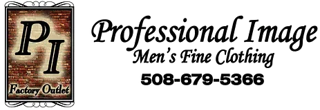 Professional Image Men’s Fine Clothing logo with phone number 508-679-5386