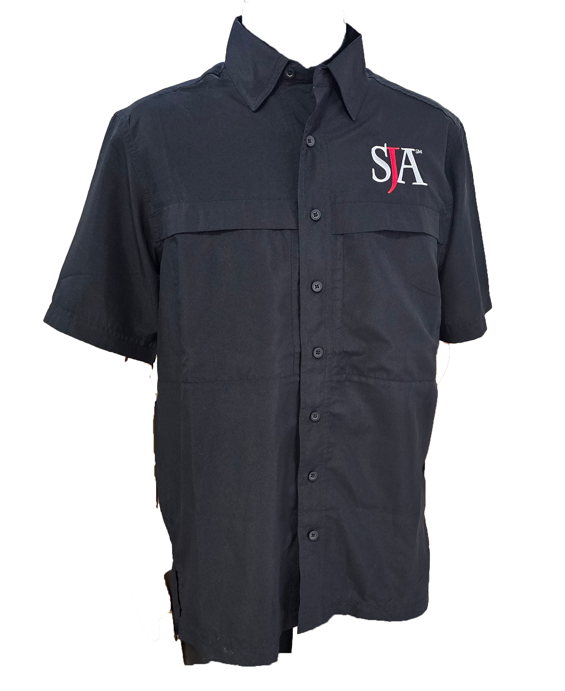 Men's Short Sleeved Fishing Shirt (Black)