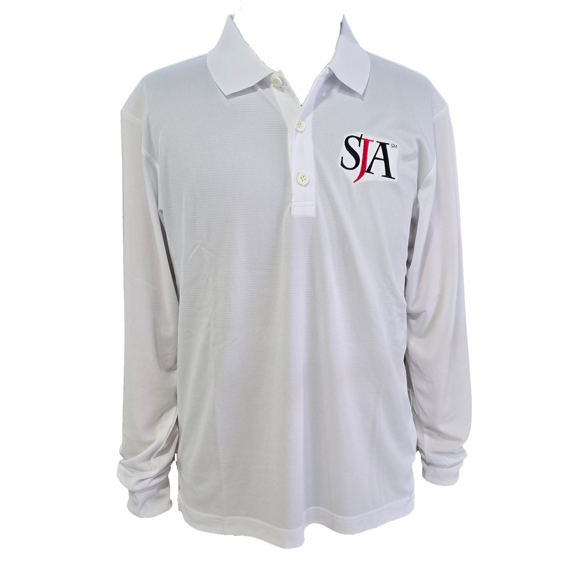 Men's Polo Pullover Long Sleeve (White) Uniform Approved