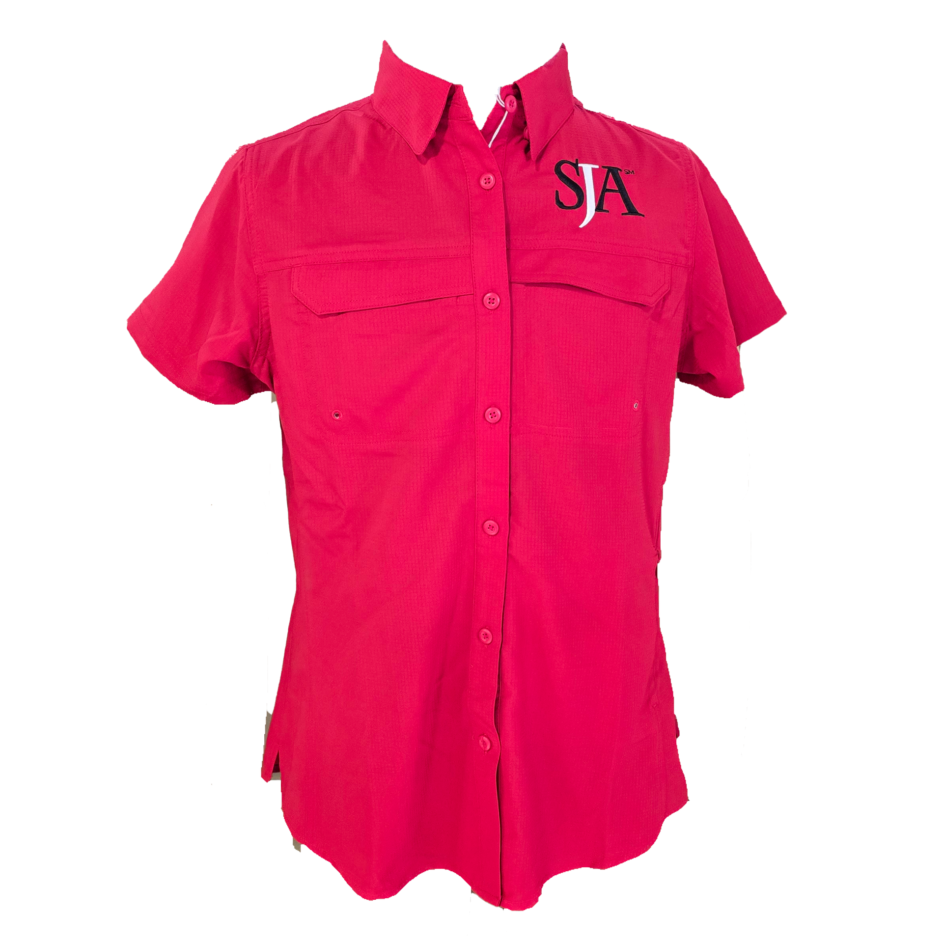 Women's Short Sleeved Fishing Shirt (Red)