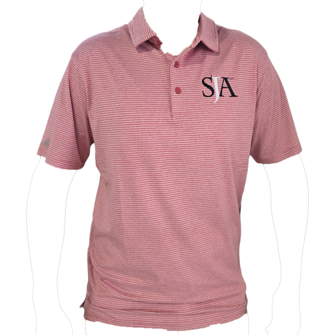 Mens Golf Red Striped Polo Shirt Style