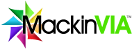 The mackinvia logo has a colorful star on it