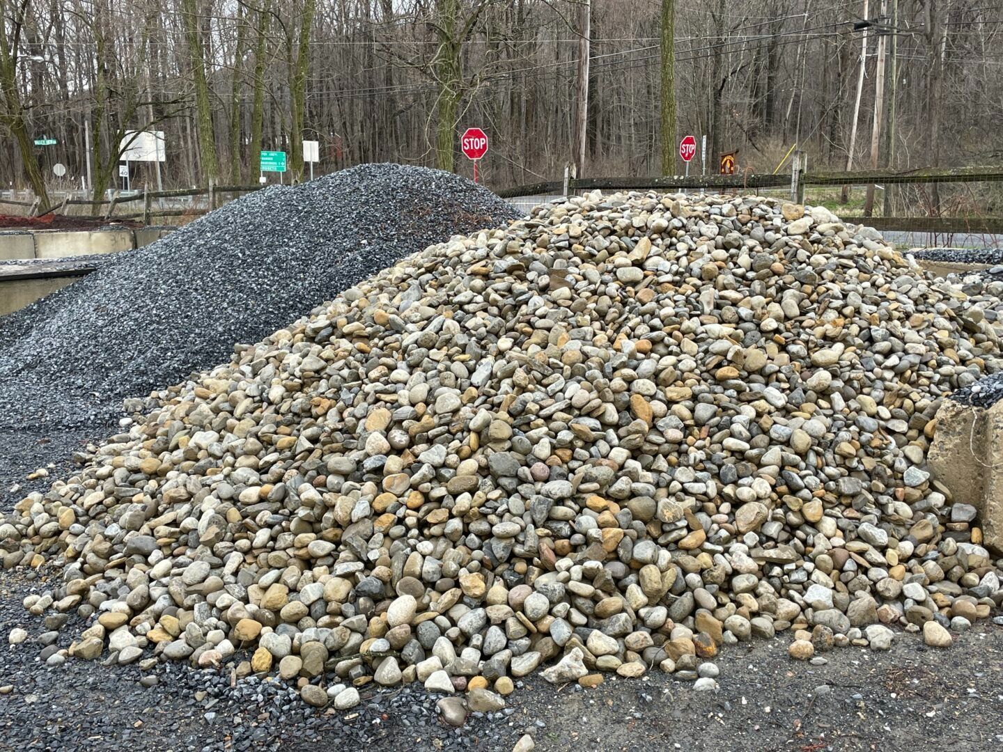 piles of sand gravel and stone