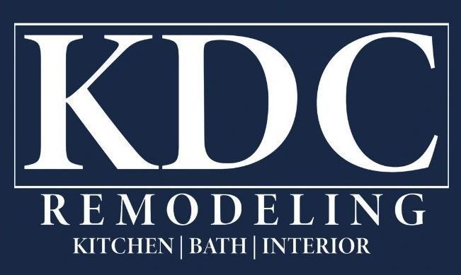 KDC Remodeling logo with white letters on a navy background. Text: Remodeling, Kitchen | Bath | Interior.