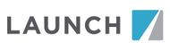 LAUNCH logo in gray with a blue geometric icon on white background