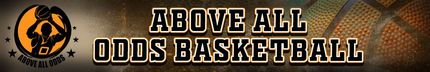 Above All Odds Basketball logo with orange basketball emblem and bold black text on beige background