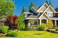 house with cleang front yard landscape