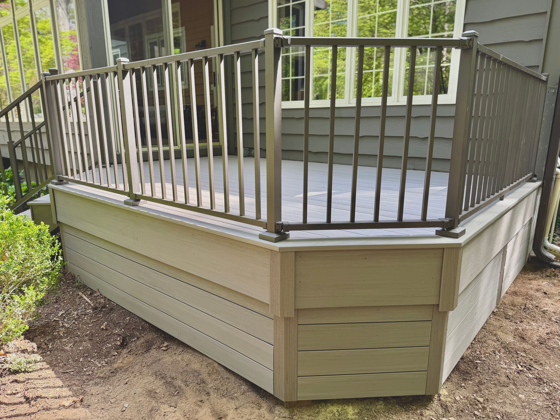 Custom Decking, TimberTech PVC, Westbury Railing