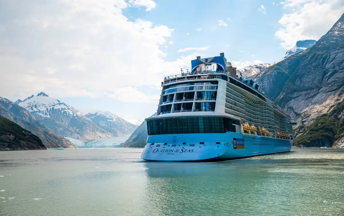 Dawes Glacier meeting the water in Alaska