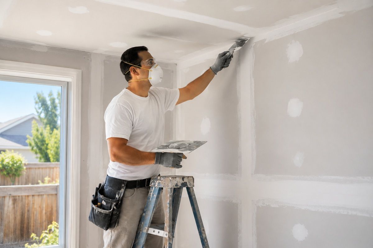 Finished drywall texture matching project in Tulare, CA