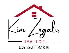 A red and white logo for rise realty