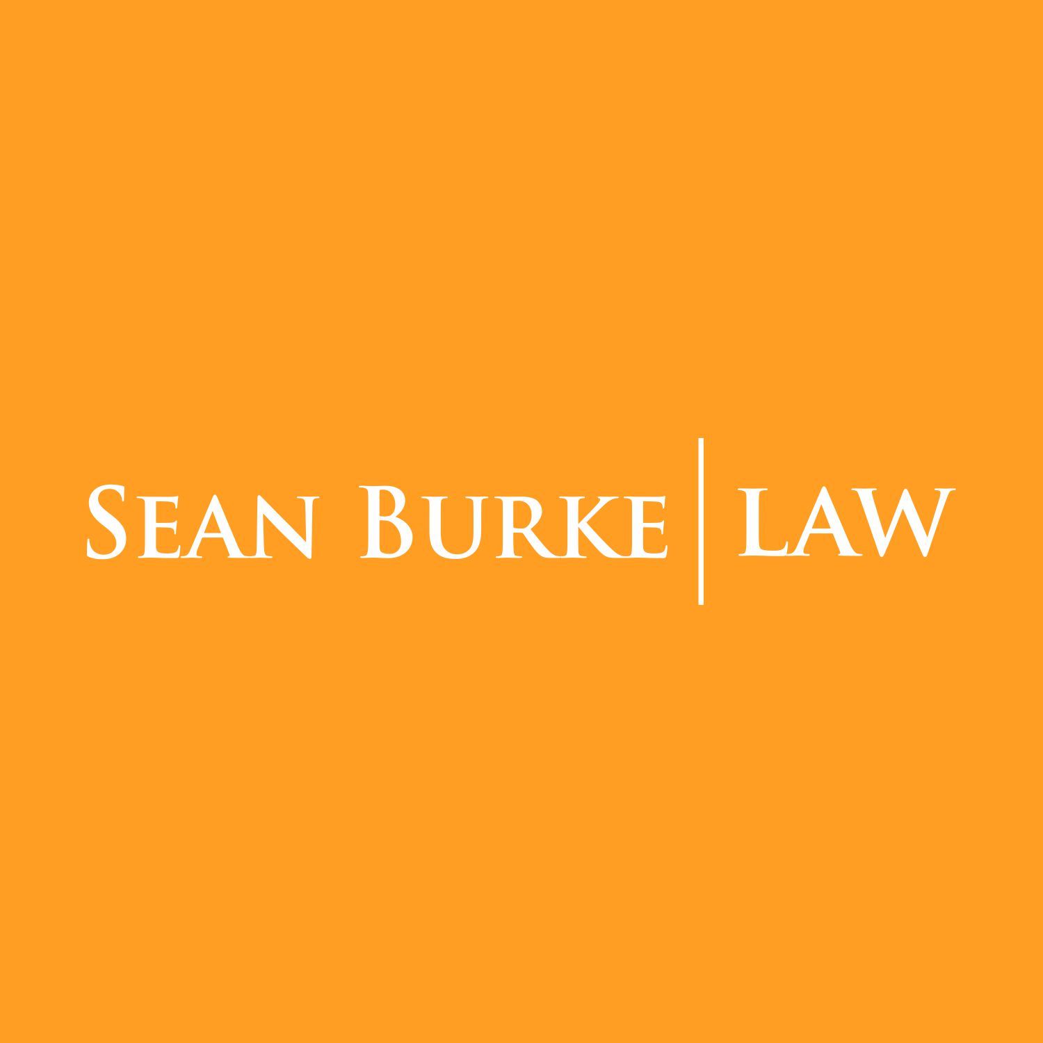 Sean Burke Law logo in white text on an orange background