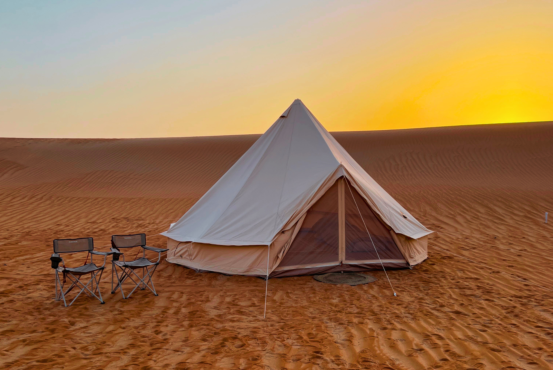 Glamping setup in Al Quaa.