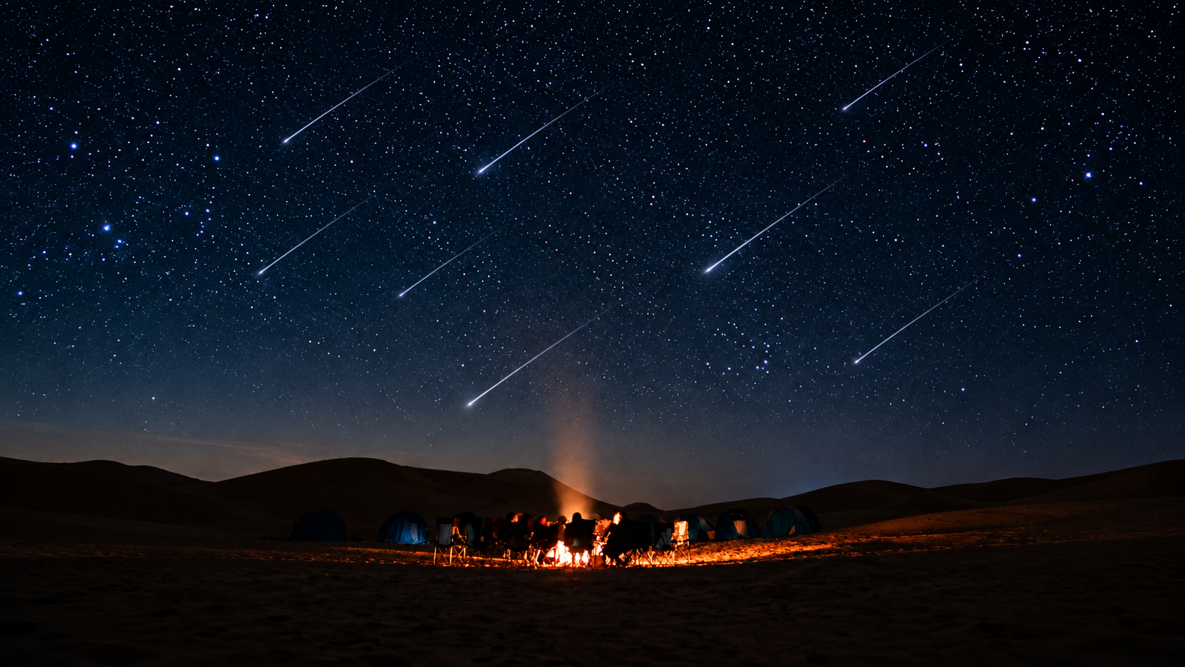 Arabian Wanderers desert campsite in al quaa abu dhabi meteor shower trip 