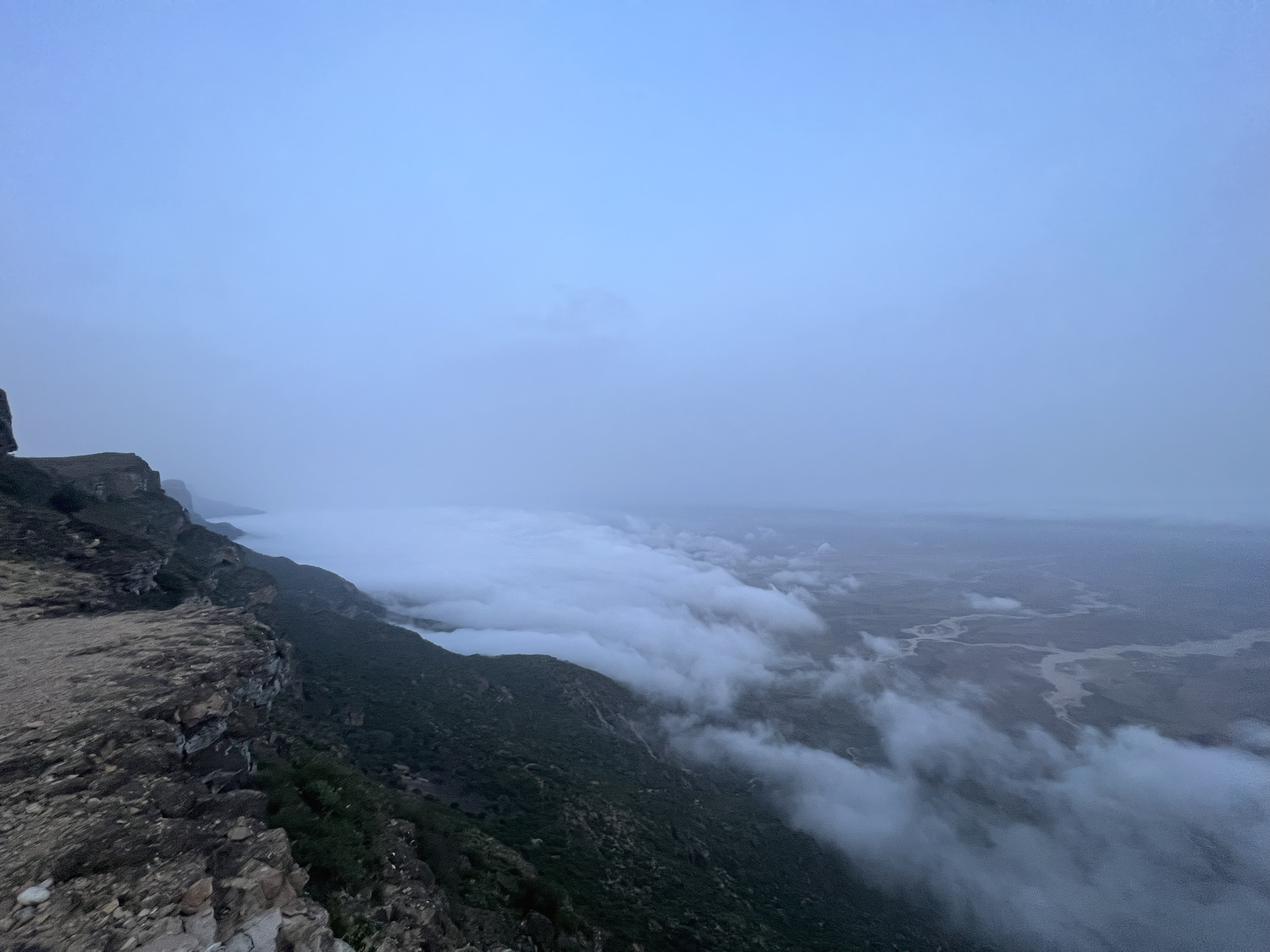 Above the clouds view in Jebel Samhan.