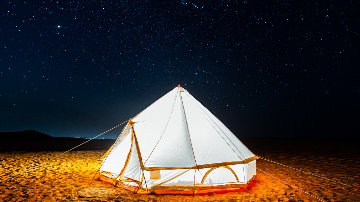 Al Quaa is the best place for glamping because of its dark skies