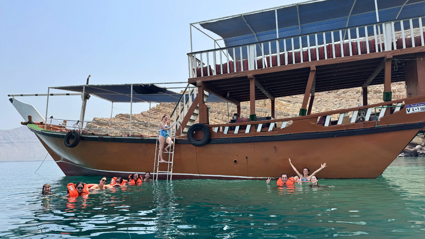 Dhow cruise & swimming in musandam khasab in an arabian wanderers trip