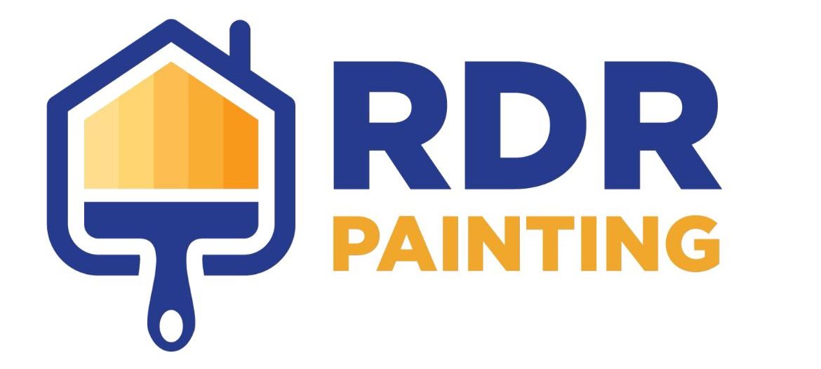RDR Painting logo with blue and orange house icon and bold blue and orange text