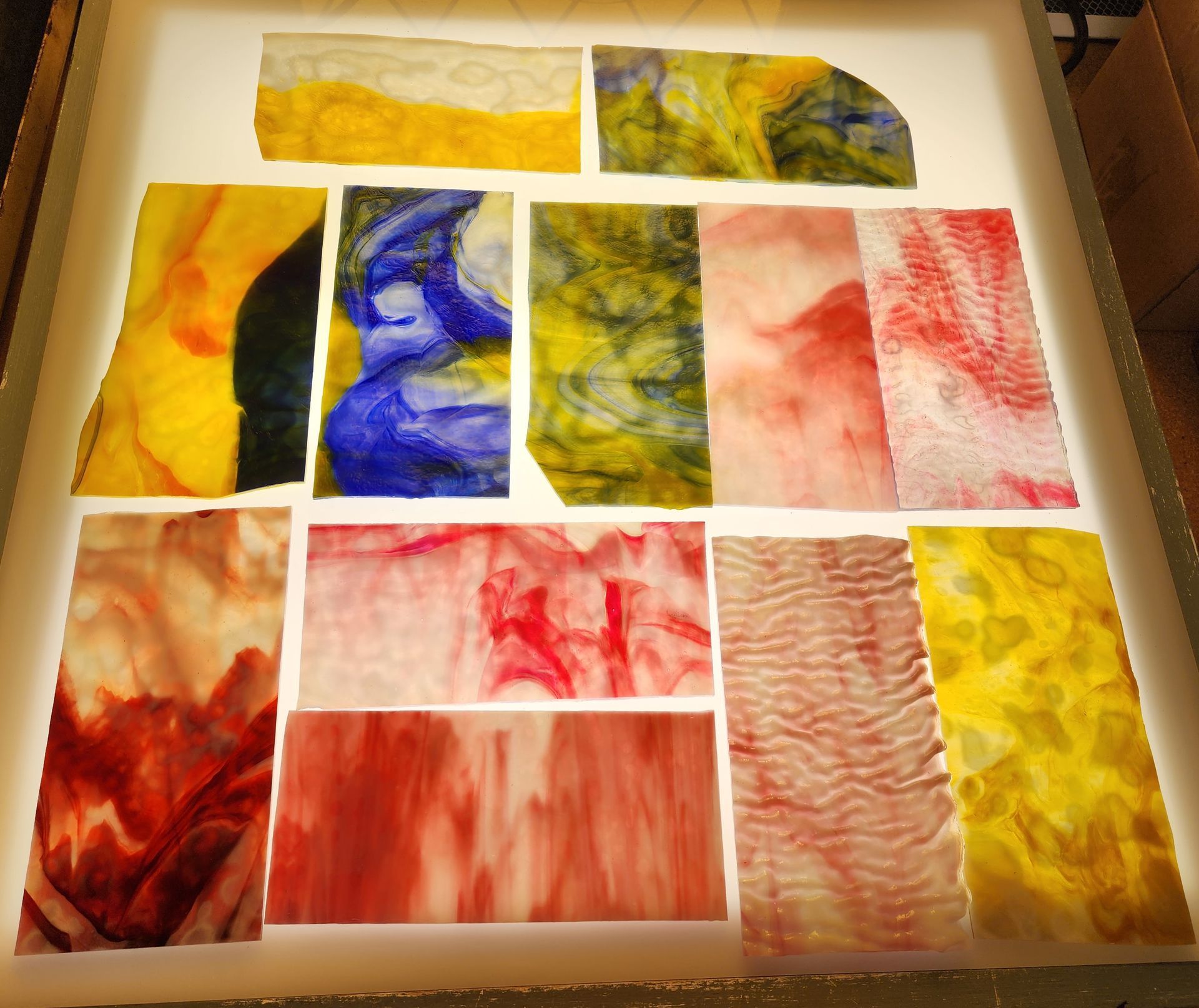 Gorgeous affordable pieces of Chicago Art Glass in hot pink, cobalt blue and bright yellow. 