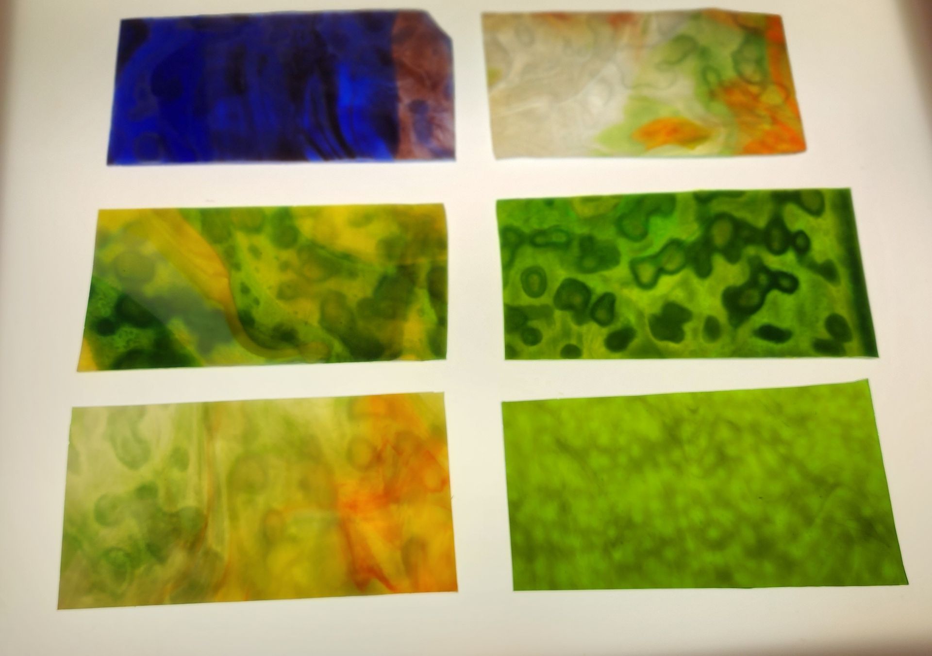 Mottled dark and light green Chicago Art Glass is perfect to use as foliage in your art glass. 