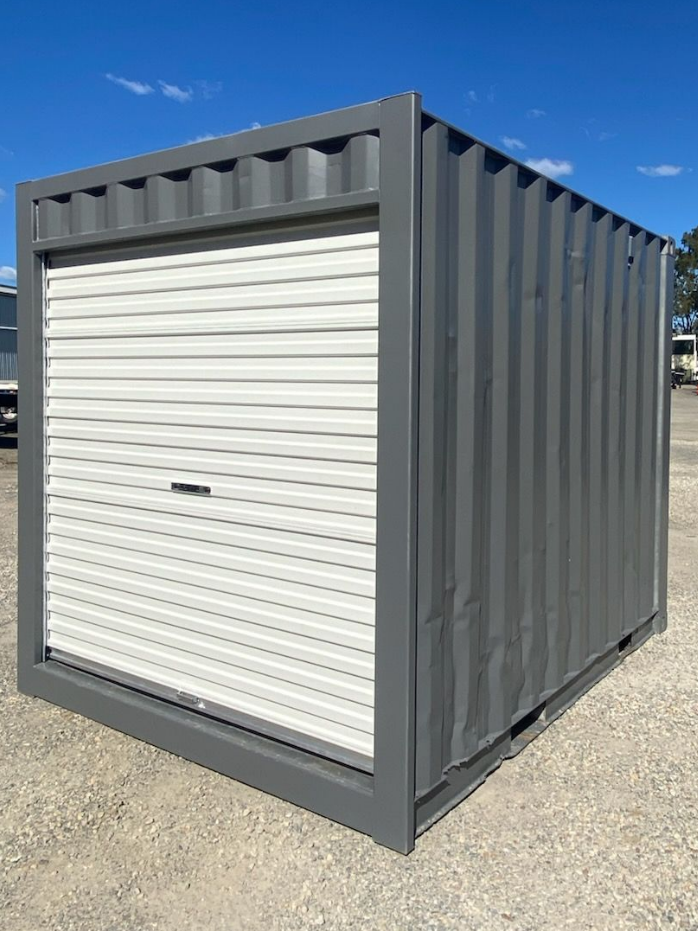 Gray Storage Container — 10ft Container with Roller Door