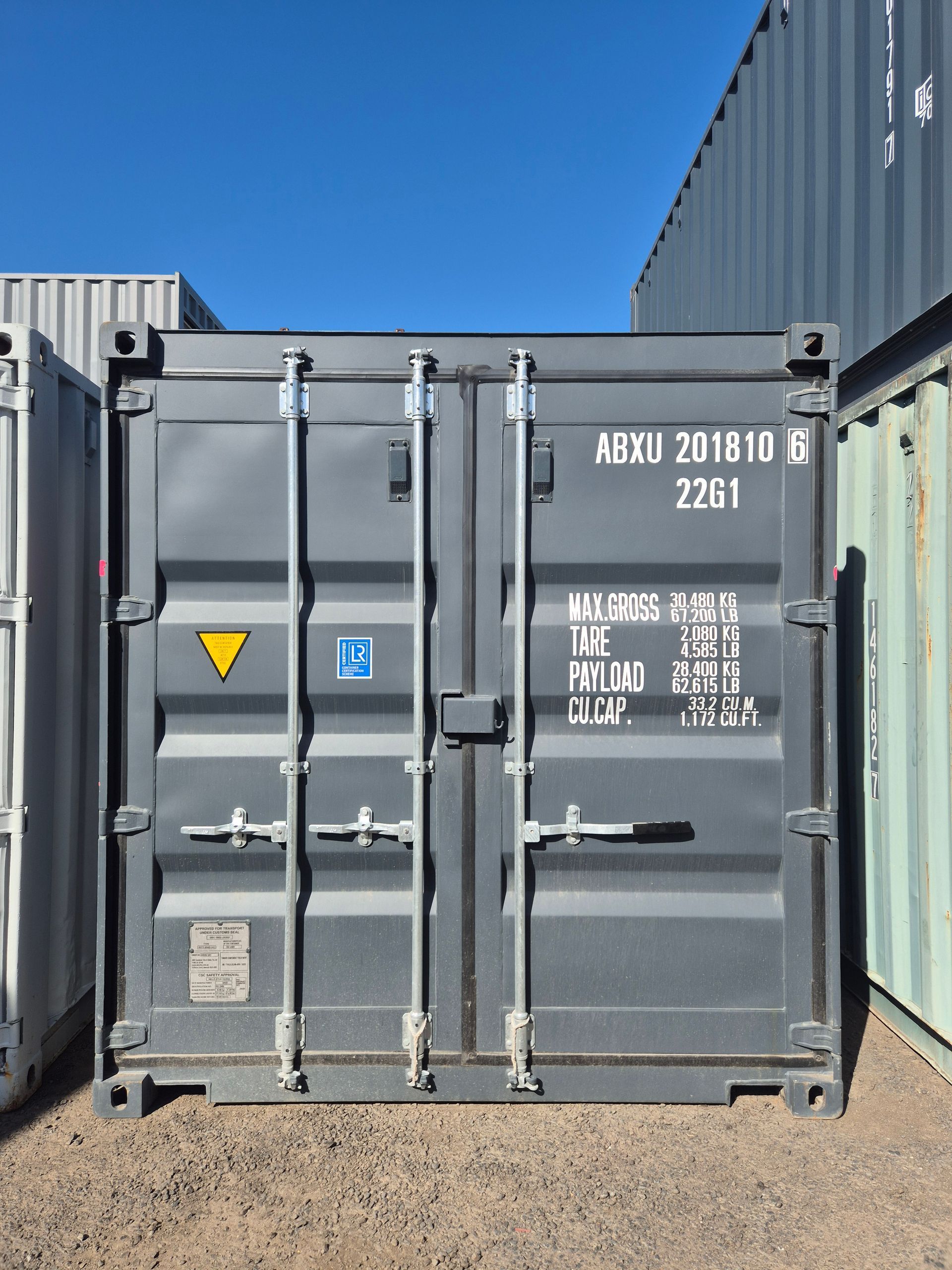 Gray Shipping Container — 20ft New Shipping Container Multiple Colour Options