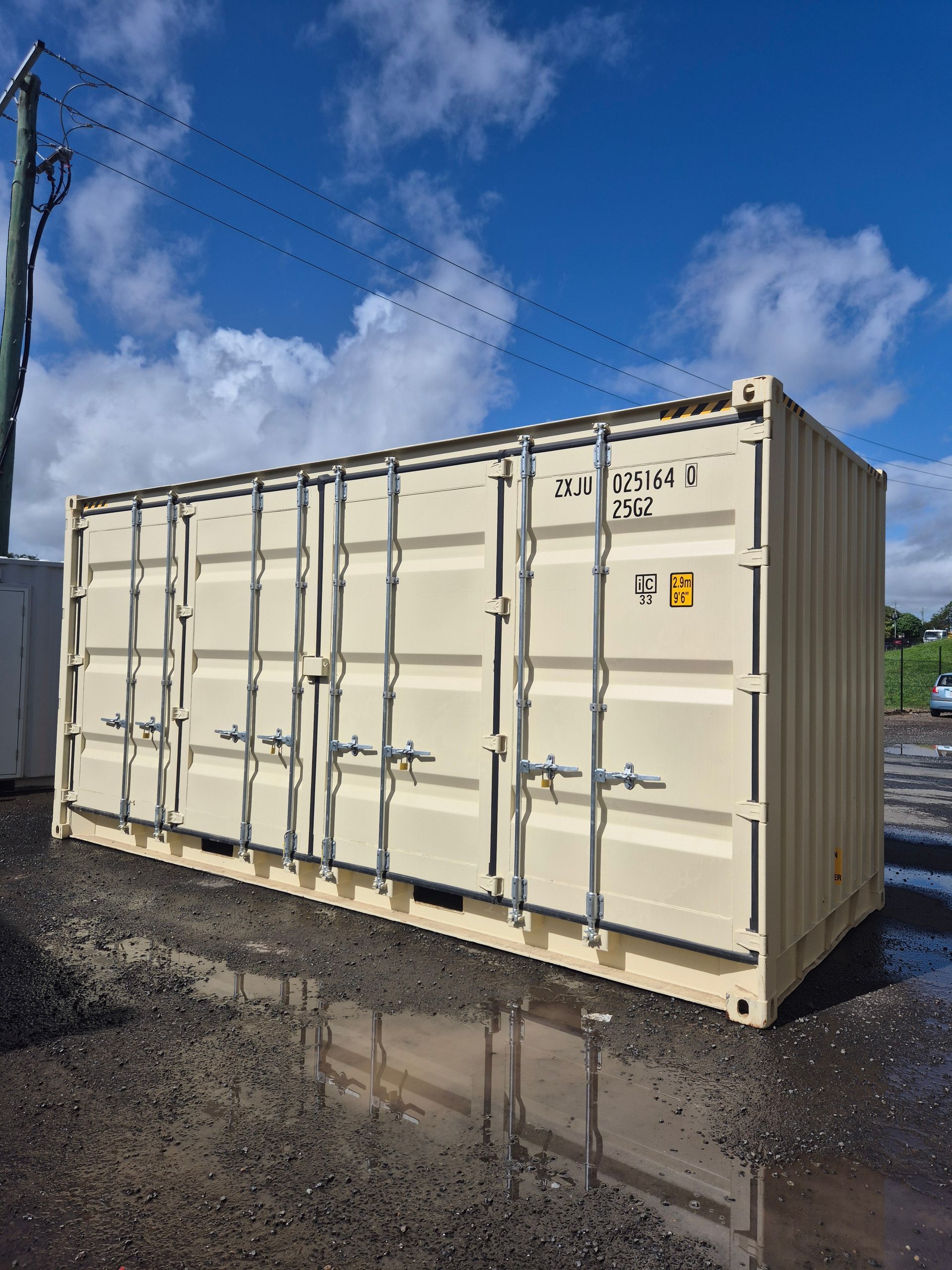 Beige Shipping Container — 20ft New High Cube Side Opening Shipping Container