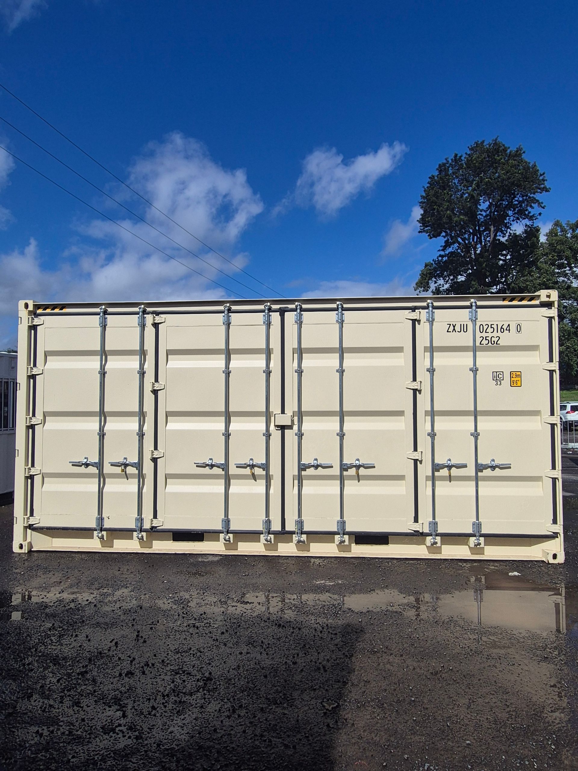 Beige Shipping Container — 20ft New High Cube Side Opening Shipping Container