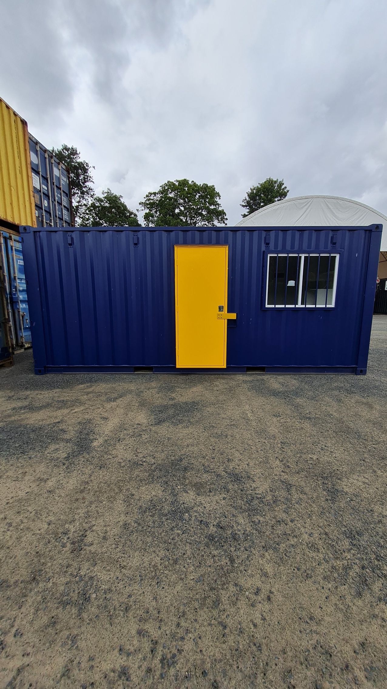 Blue Shipping Container Modified — East Coast Containers Shipping Containers and Transport in Sunshine Coast, QLD