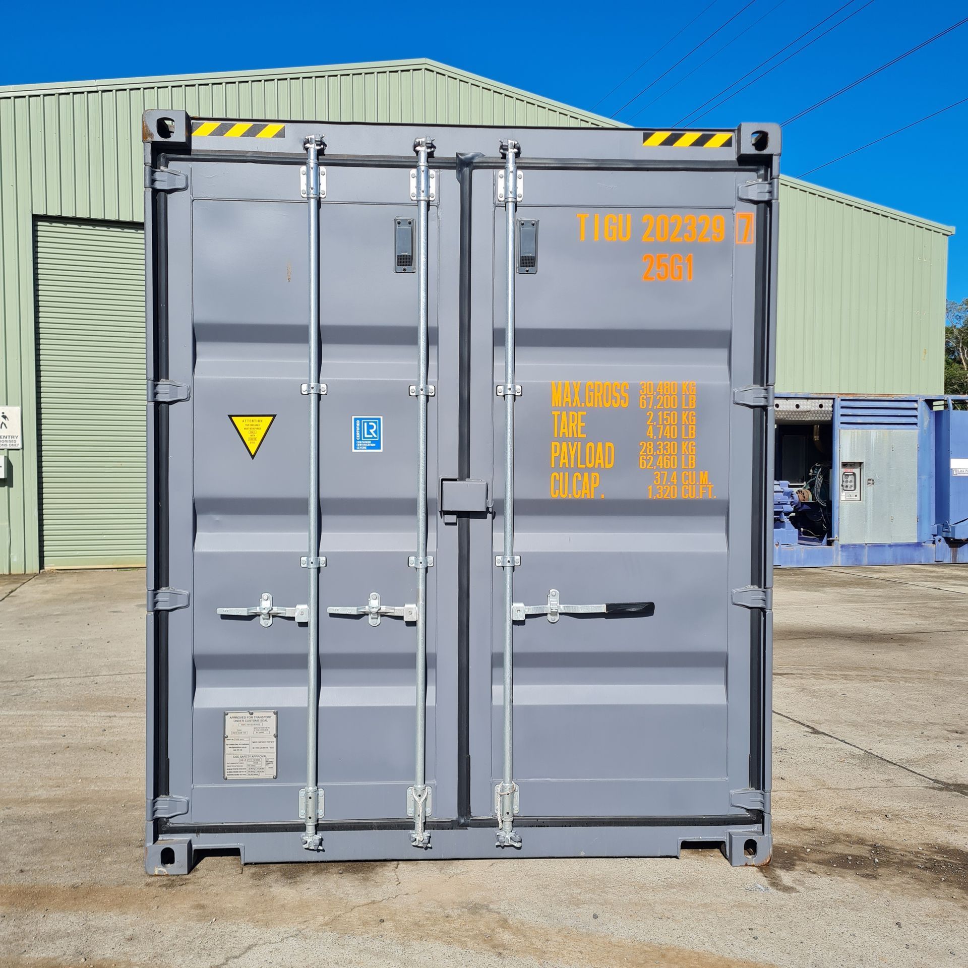 Gray Shipping Container — 20ft New High Cube Shipping Container Extra Height