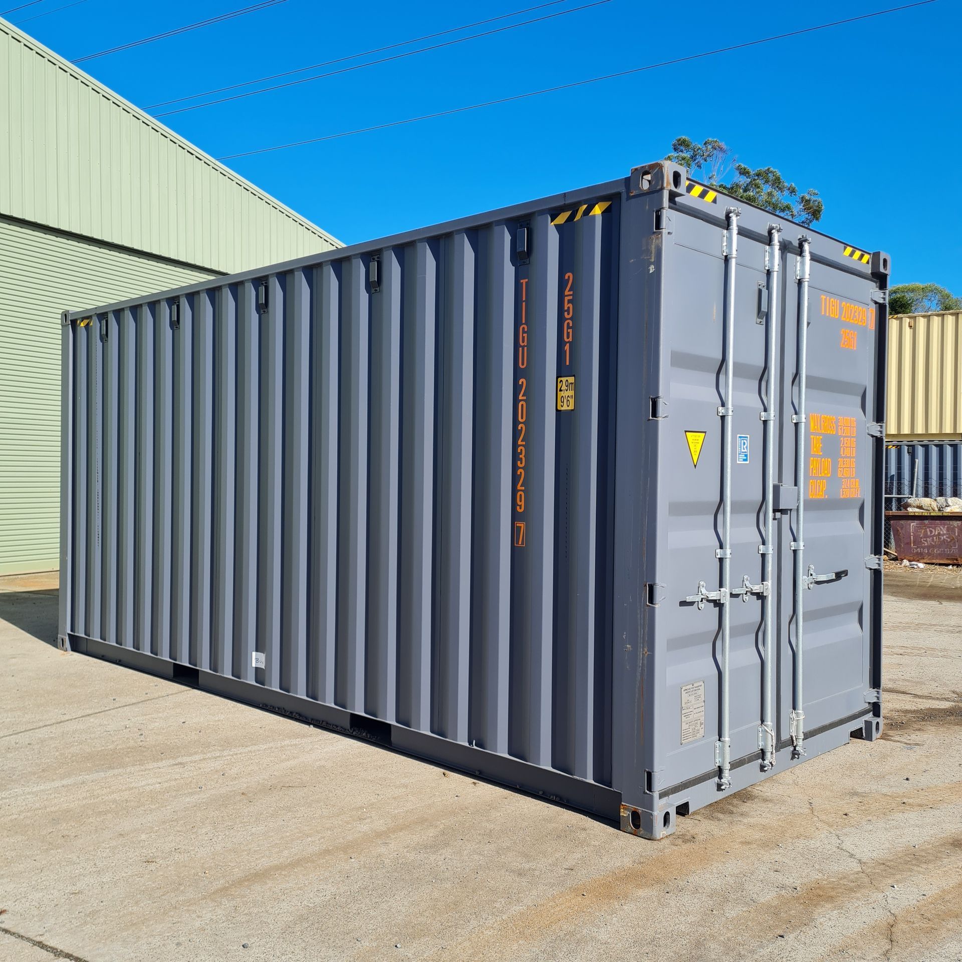 Gray Shipping Container — 20ft New High Cube Shipping Container Extra Height