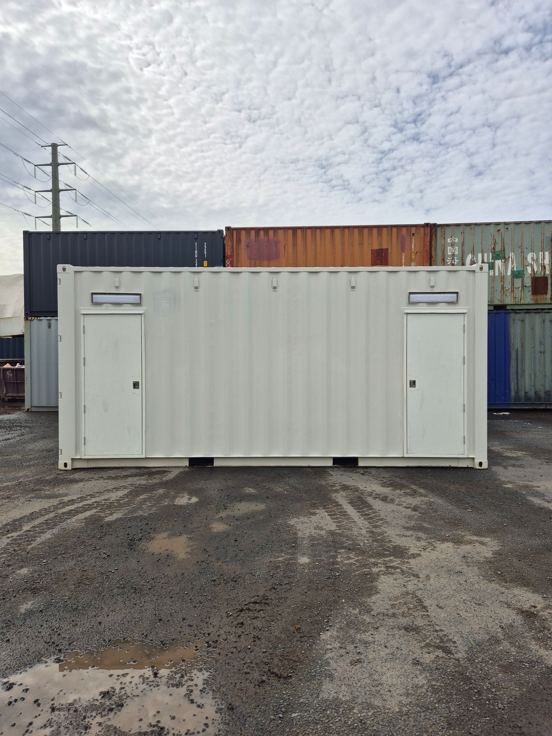 White Shipping Container — 20ft Toilet Block Male/ Female