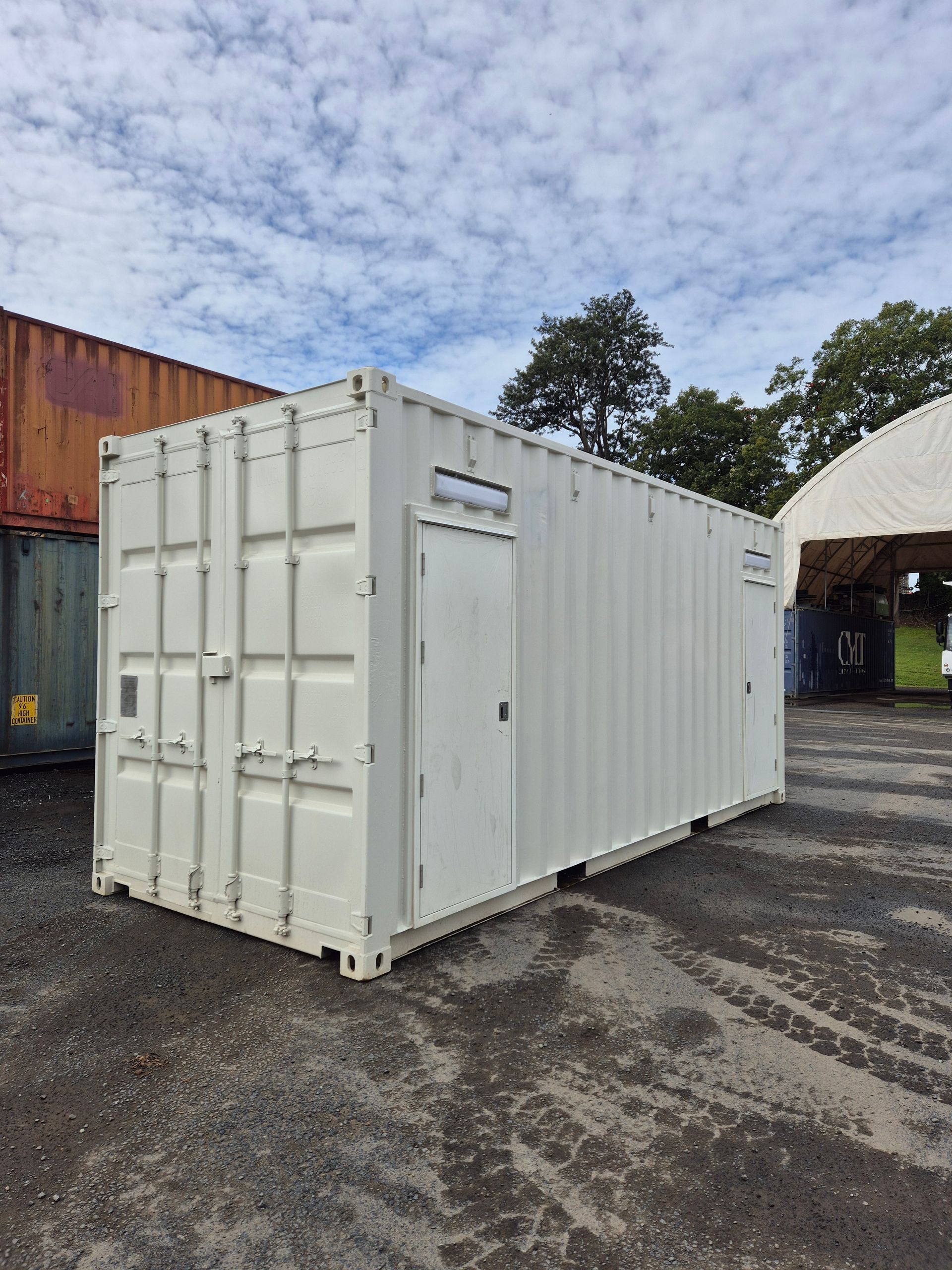 White Shipping Container — 20ft Toilet Block Male/ Female