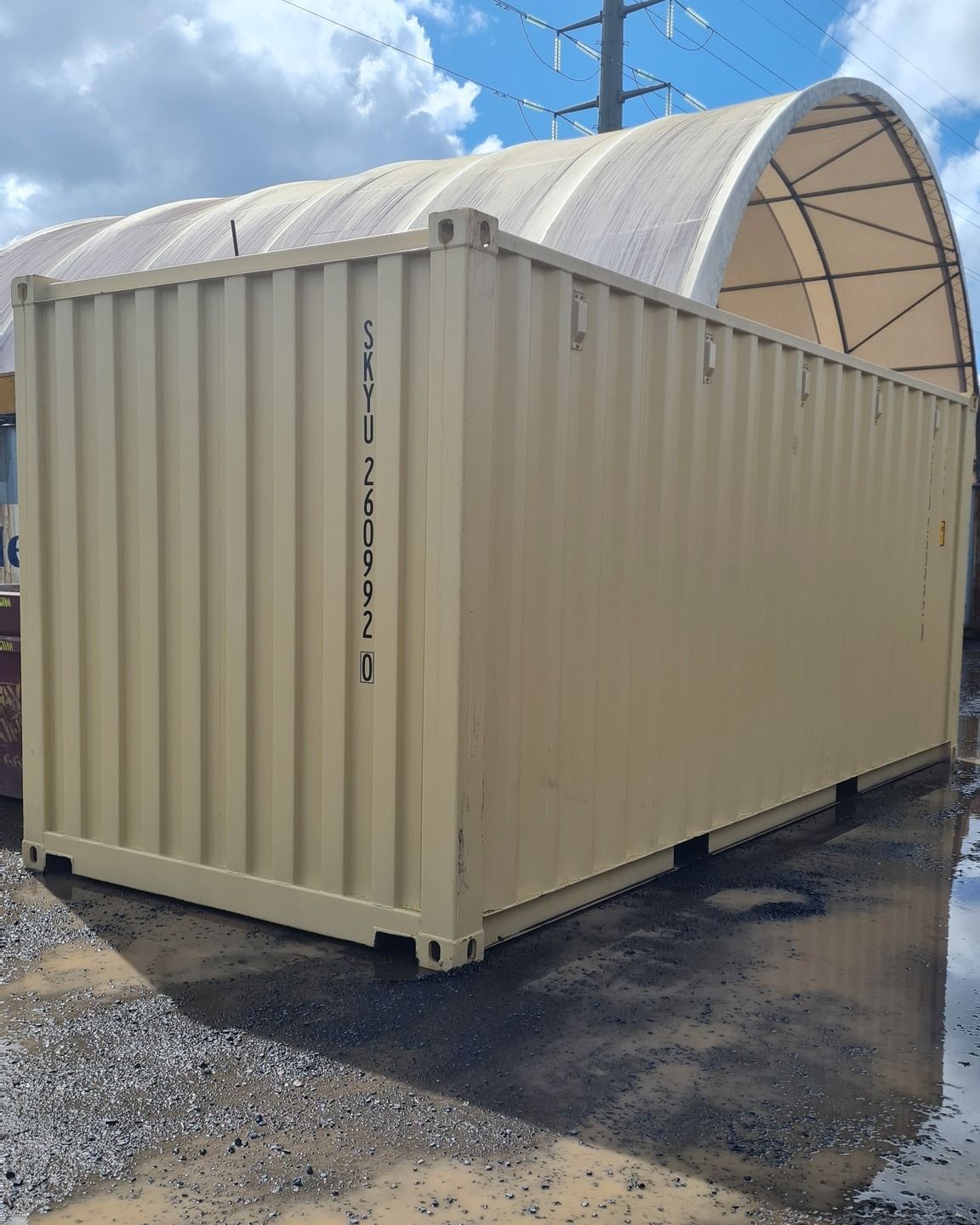 Beige Shipping Container — East Coast Containers Shipping Containers and Transport in Chevallum, QLD