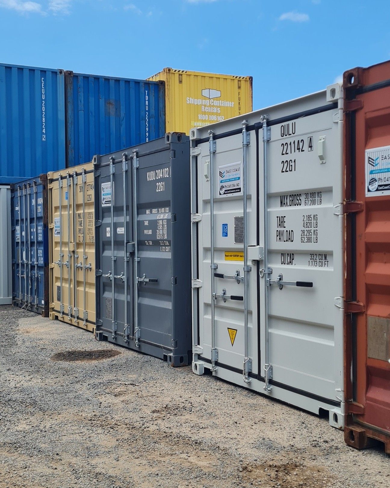 Shipping Containers in Various Colours — East Coast Containers Shipping Containers and Transport in Brisbane, QLD