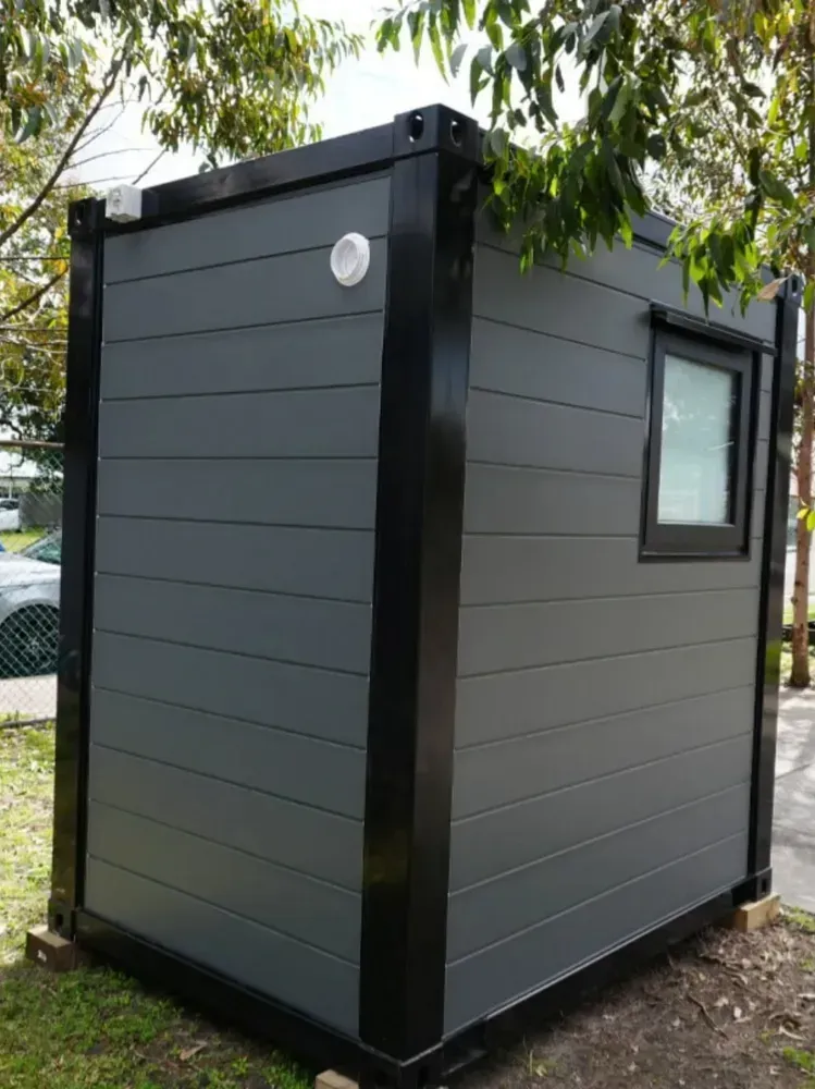 Gray-sided Small Container Building — East Coast Containers Shipping Containers and Transport in Gold Coast, QLD