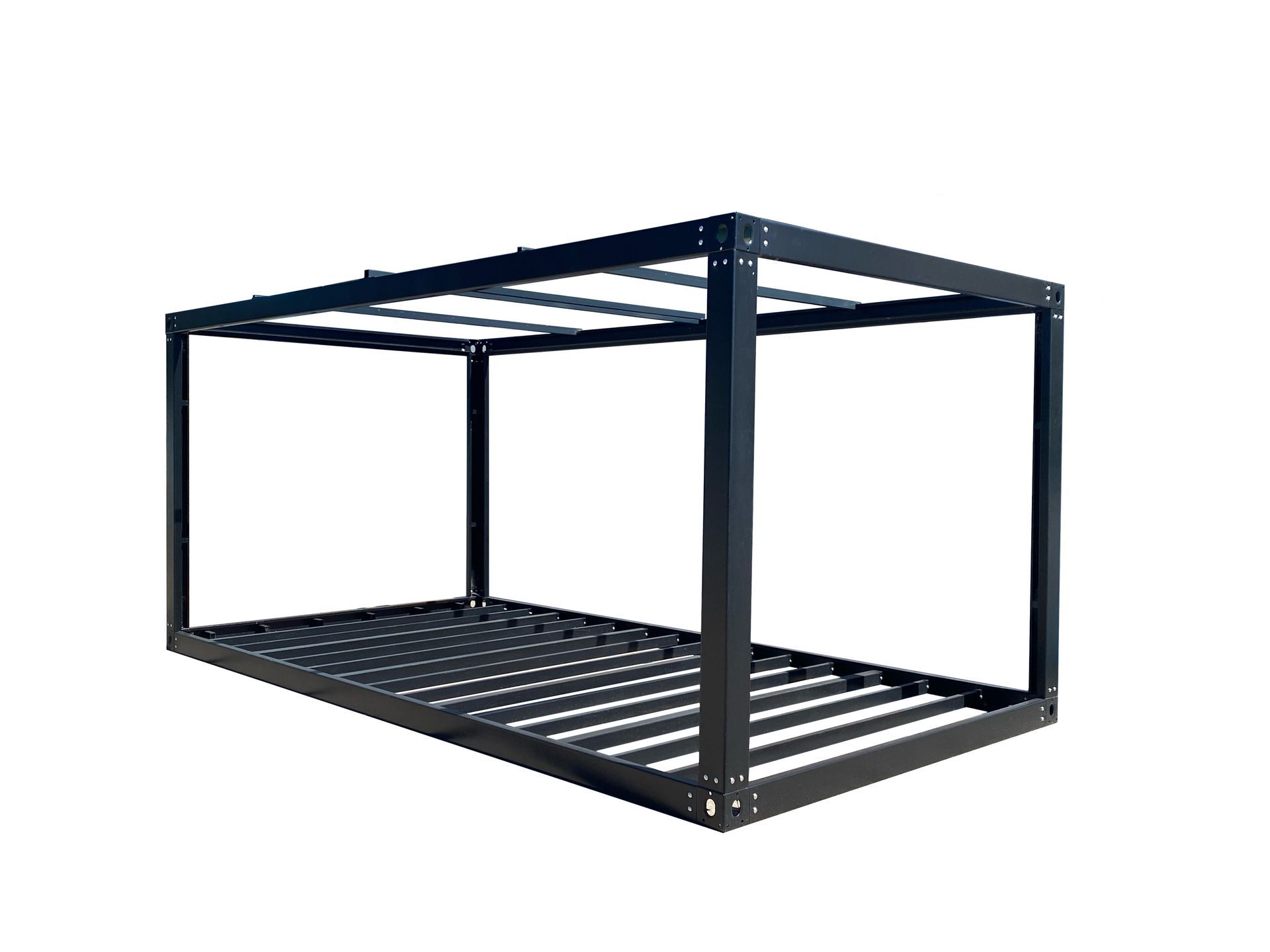 Black Metal Rectangular Frame Shelving Unit — East Coast Containers Shipping Containers and Transport in Chevallum, QLD