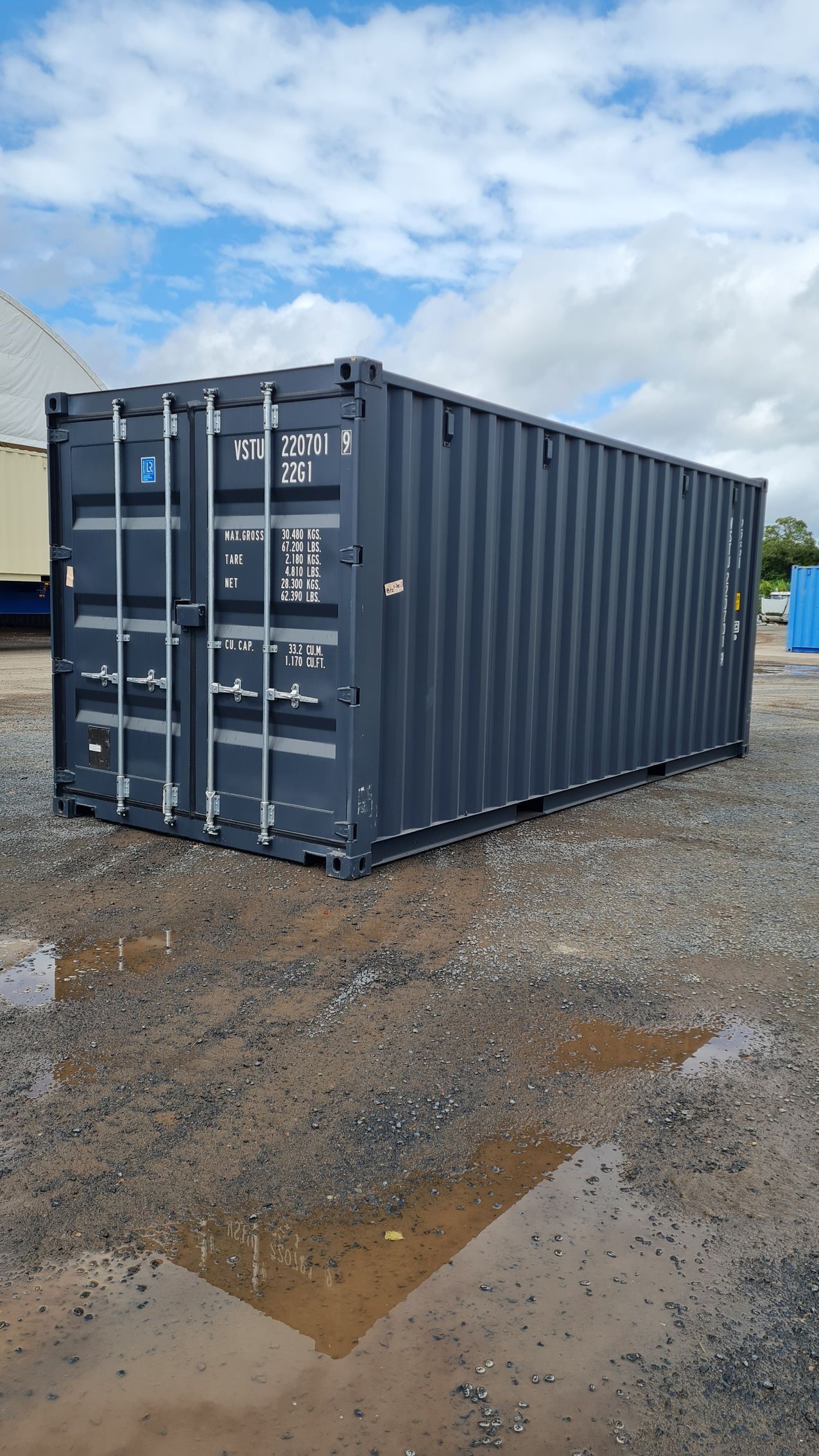 White shipping container on gravel — East Coast Containers Shipping Containers and Transport in Chevallum, QLD
