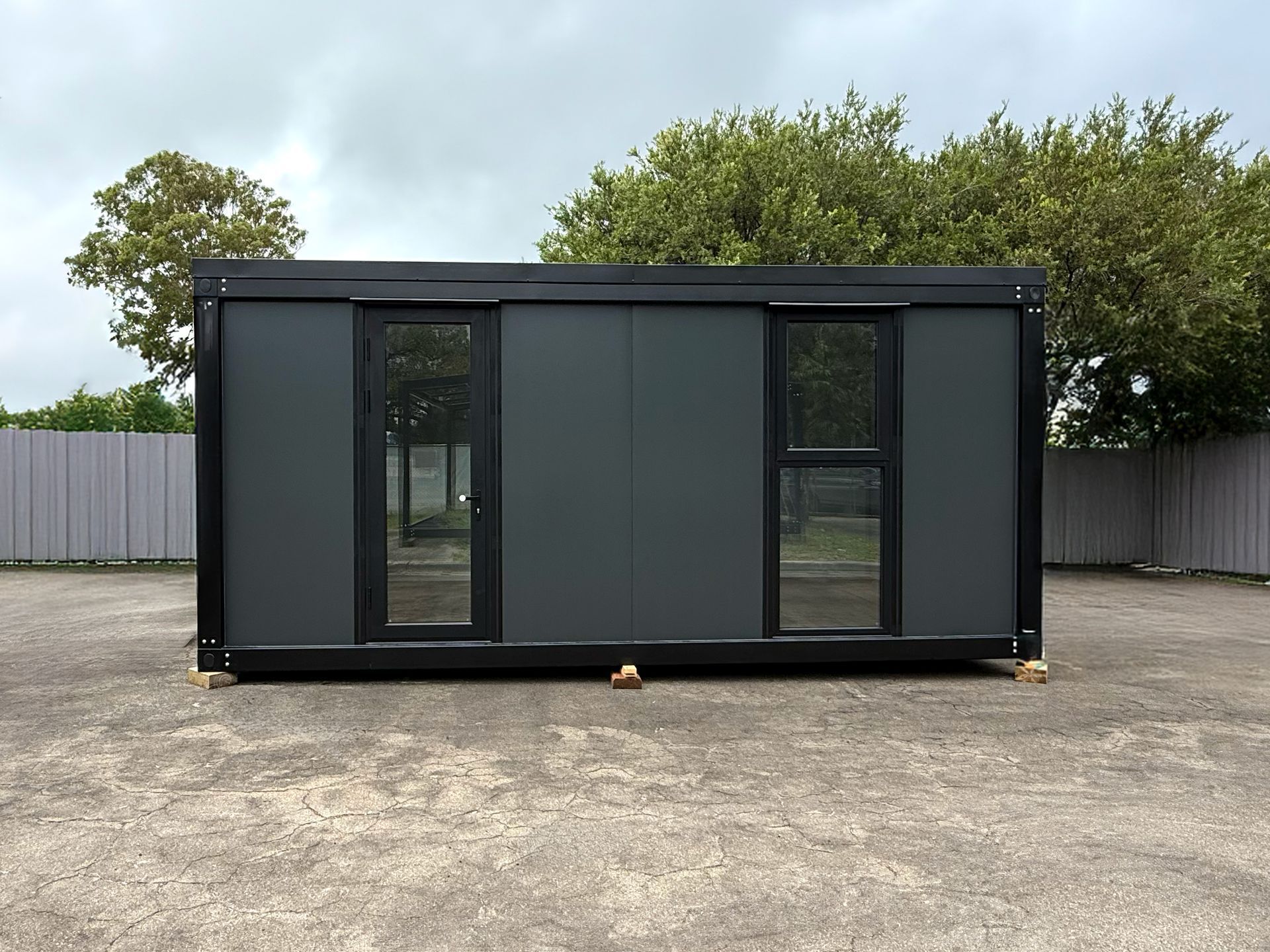 Dark Gray Modular Building Unit — 6x3 Portable Building Flat Pack DIY Kit