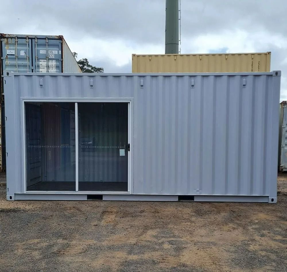 A Light Blue Modified Shipping Container — East Coast Containers Shipping Containers and Transport in Chevallum, QLD