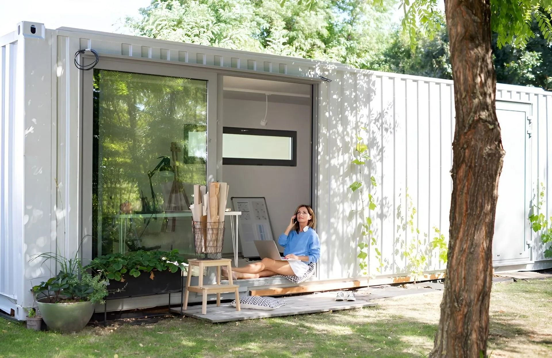 Woman on Porch — East Coast Containers Shipping Containers and Transport in Chevallum, QLD Woman on Porch — East Coast Containers Shipping Containers and Transport in Chevallum, QLD