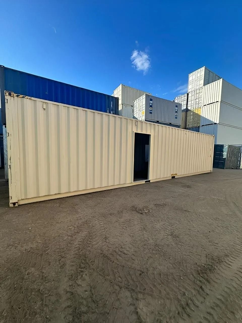 A Beige Shipping Container — East Coast Containers Shipping Containers and Transport in Chevallum, QLD