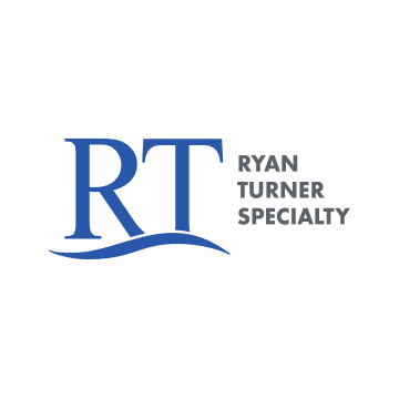 Blue and gray Ryan Turner Specialty logo with stylized RT initials