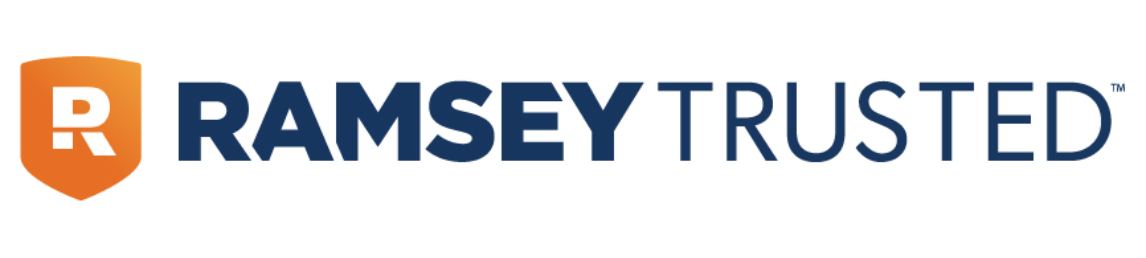 Ramsey Trusted logo with orange shield icon and blue and gray text