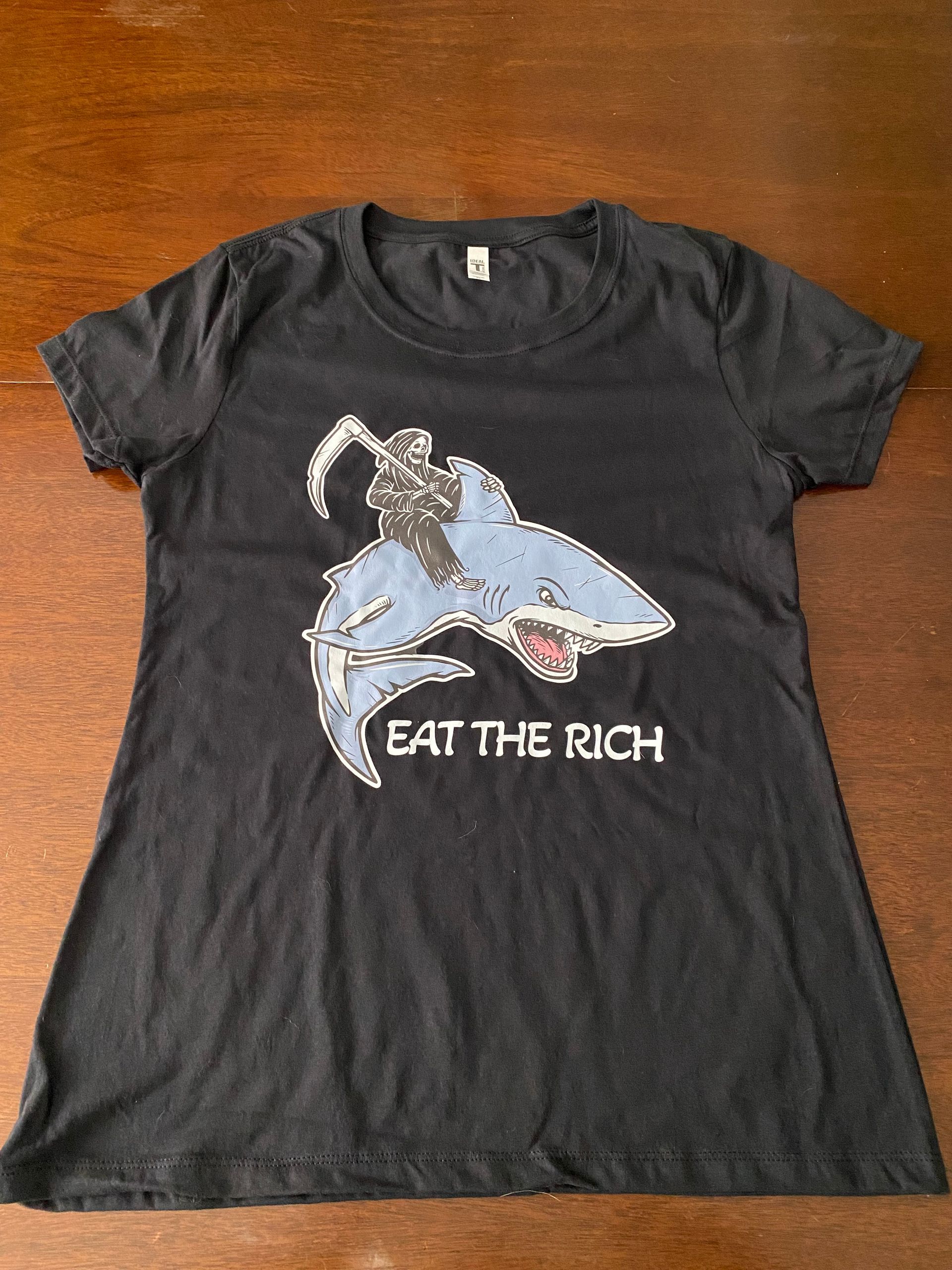 Ladies Eat The Rich Grim Shark T-Shirt