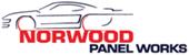 A logo for norwood panel works with a car on it.