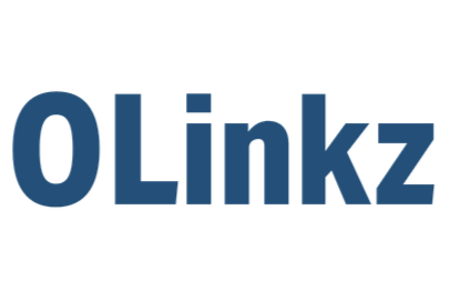 Blue “OLinkz” wordmark logo on a white background
