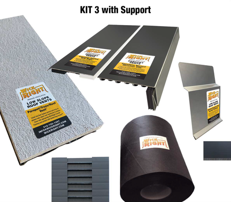 WickRight Parapet Vent selection, Vented Drip Edge, Vented Receiver Clip, Flat Roof Vent, Vapor Permeable Membrane